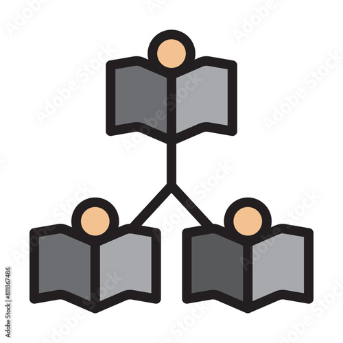 PeertoPeer Learning Line Filled Icon Design