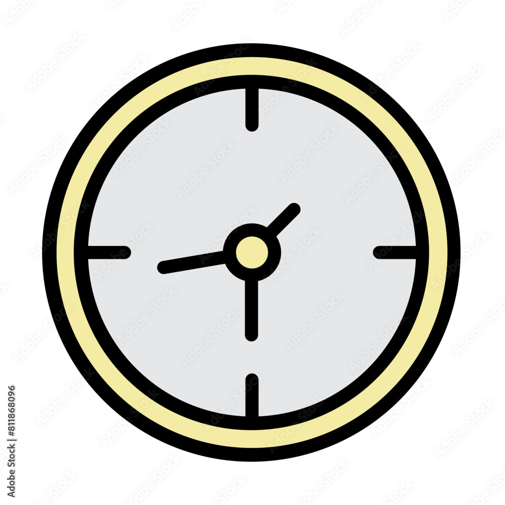 Clock Line Filled Icon Design