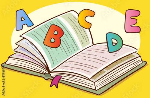 vector illustration flat cartoon icon Books doodle drawings