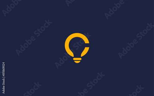 letter c with bulb logo icon design vector design template inspiration