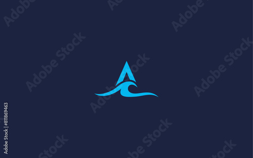letter a with waves logo icon design vector design template inspiration