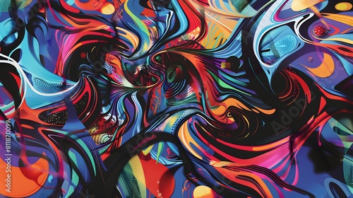 Abstract, psychedelic colorful designs with swirling patterns © Felippe Lopes
