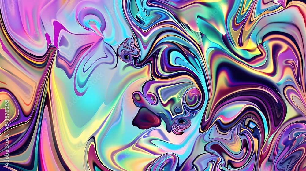 Fototapeta Abstract, psychedelic colorful designs with swirling patterns