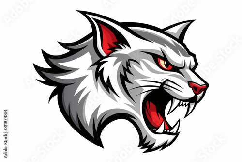  sports-logo-of-a-snarling-wildcat-in-profile vector illustration 