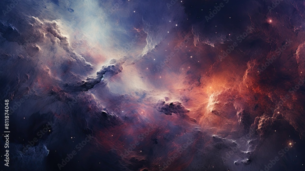 Abstract space background with swirling nebulae and cosmic clouds