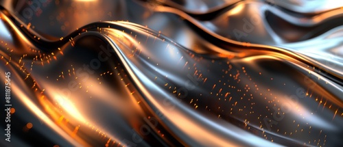 Abstract background with futuristic shapes in gold and black (kitchen glass)