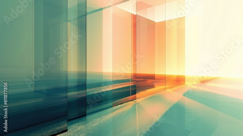 Abstract Geometric Architecture with Gradient Colors
