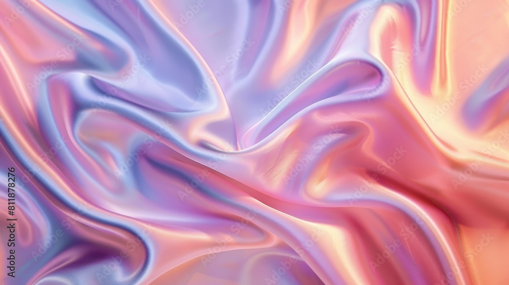 Flowing texture of pink and purple silk fabric, background image