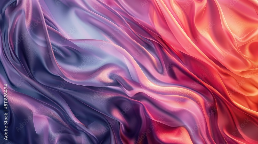 Flowing texture of pink and purple silk fabric, background image Flowing texture of pink and purple silk fabric, background image