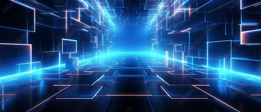 Futuristic technology abstract background with a glowing neon outline, circuit background, tech background flat Futuristic technology abstract background with a glowing neon outline, circuit background, tech background flat