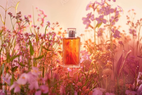 Daily luxury wear of artisanal amber in a chic vanity perfume mists an olfactory essence into the evening  defining scented fragrance luxury