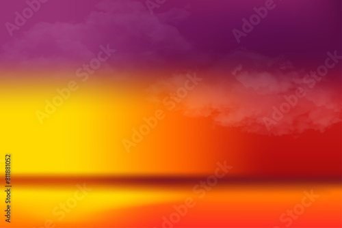 Summer sunset vector background.