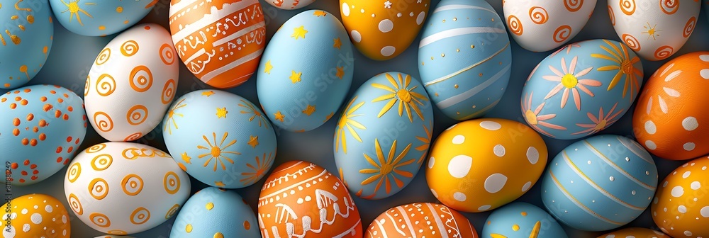 Seamless pattern of colorful Easter eggs on a dark background. 3d illustration. Happy Easter banner Seamless pattern of colorful Easter eggs on a dark background. 3d illustration. Happy Easter banner