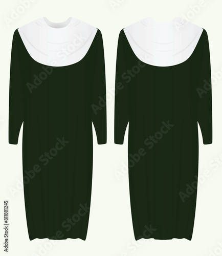 Catholic nun uniform. vector illustration