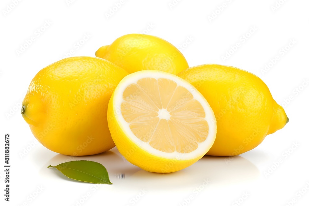 Lemon isolated on white background. Citrus fruits. Fresh fruits