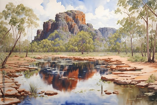 Kakadu National Park Australia Country Landscape Illustration Art