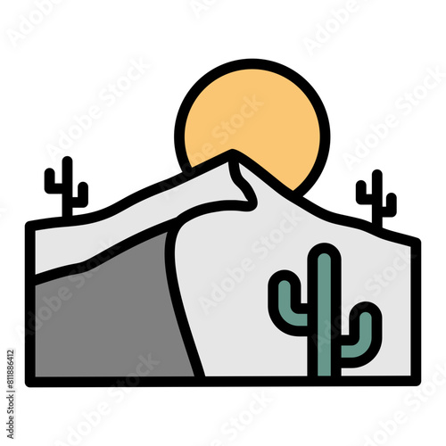 Sand Dunes  Icon Element For Design