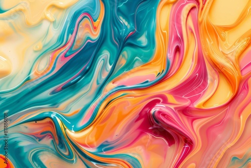 Vibrant Fluid Poster Design with Abstract Color Palette