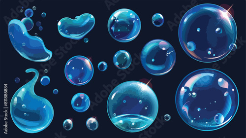 Bubble shapes. Water oxygen fizzy bubbles aquarium se photo