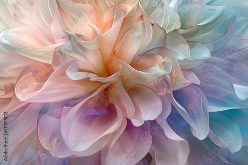 Close-up of a multi-colored dahlia flower in full bloom.