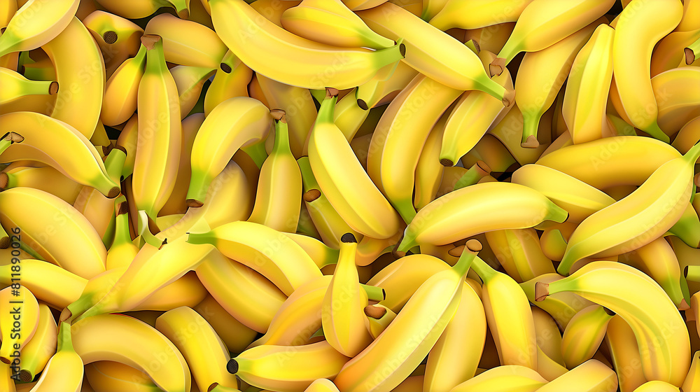 Abundance of Bananas in Vibrant Pattern