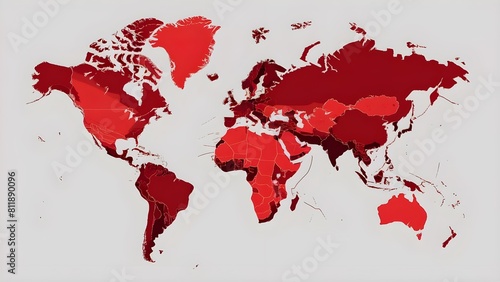 World map highlighting hepatitis prevalence across continents photo