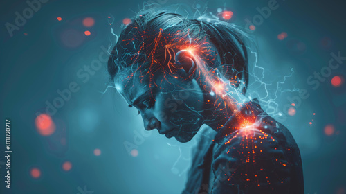 shoulder spine, headache migraine pain, nerve neck