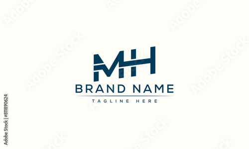 Logo design letter MH . Elegant modern. Vector template.