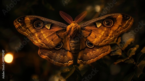 A beautiful and unique moth with a stunning wingspan. photo