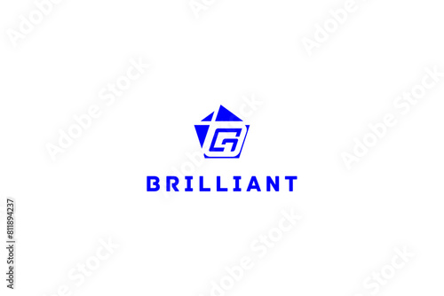 Template logo design solution with brilliant and letter G included in