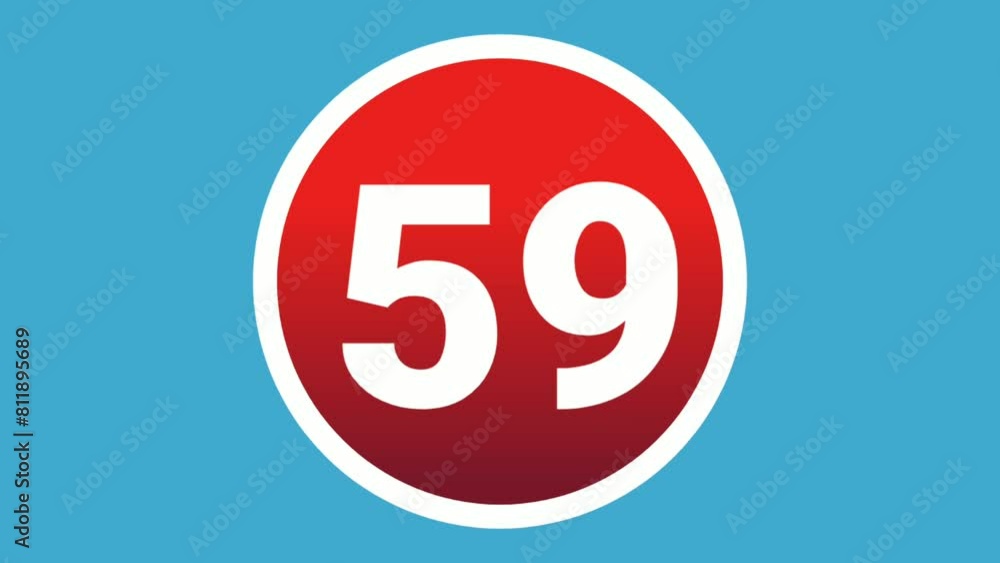 Pop up Number 59 sign symbol 2d animation motion graphics icon on red sphere on blue background,cartoon video numbers for video elements Pop up Number 59 sign symbol 2d animation motion graphics icon on red sphere on blue background,cartoon video numbers for video elements