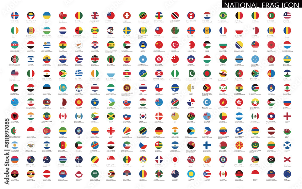 国旗の丸型アイコン 国旗の丸型アイコン