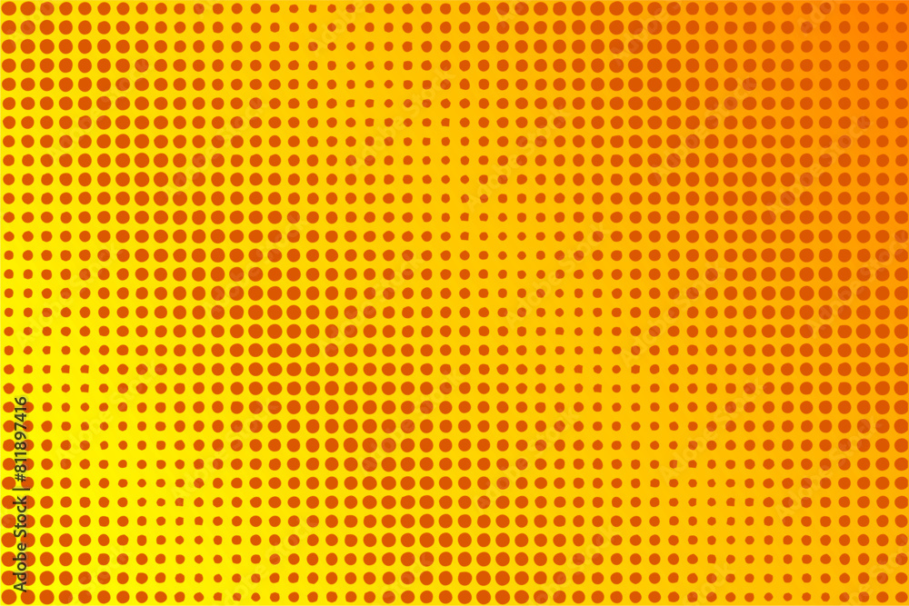 Dotted halftone pattern on gradient yellow orange background. Abstract retro pop art texture for presentation, wallpaper, flyer, banner, poster, banner, brochure and more. Dotted halftone pattern on gradient yellow orange background. Abstract retro pop art texture for presentation, wallpaper, flyer, banner, poster, banner, brochure and more.