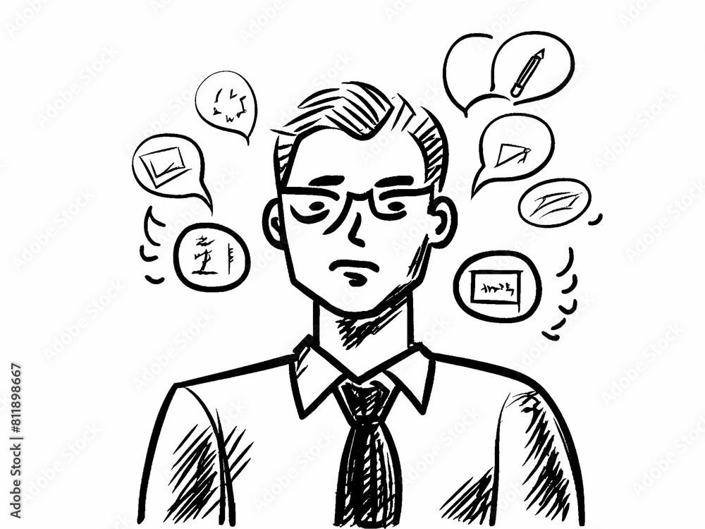 illustration of a man thinking for business illustration of a man thinking for business