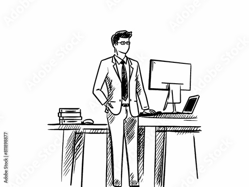 businessman working on computer