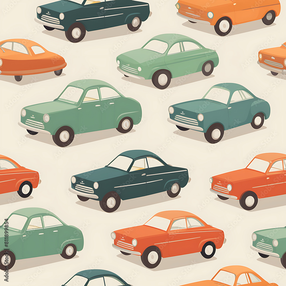 Fototapeta premium Car digital art seamless pattern, the design for apply a variety of graphic works