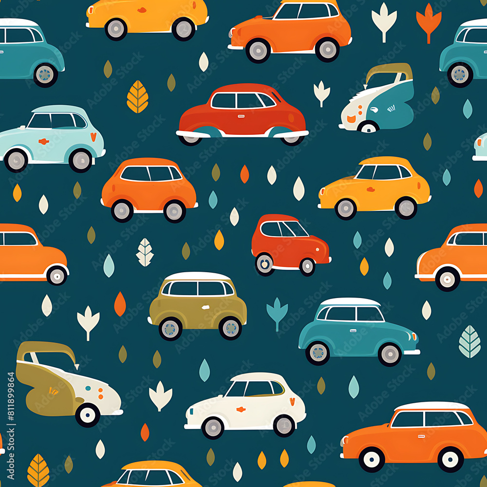Car digital art seamless pattern, the design for apply a variety of graphic works Car digital art seamless pattern, the design for apply a variety of graphic works