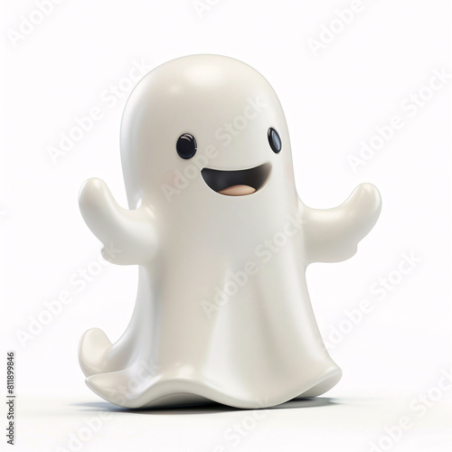 Wallpaper Mural Ghost character. Halloween scary ghostly monster, dead boo spook and cute funny boohoo spooky fly anima or horror curious devil phantom costume isolated cartoon. Torontodigital.ca