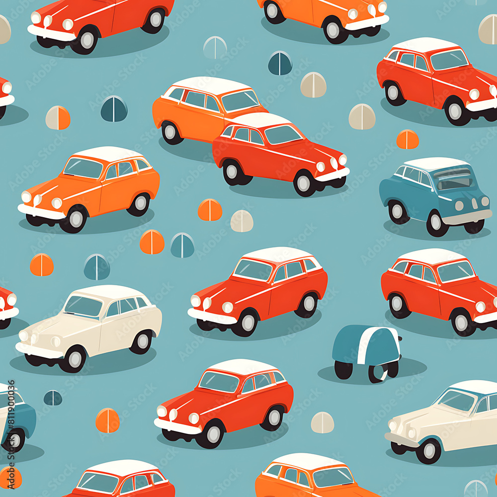 Car digital art seamless pattern, the design for apply a variety of graphic works Car digital art seamless pattern, the design for apply a variety of graphic works