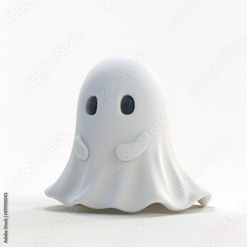 Ghost character. Halloween scary ghostly monster, dead boo spook and cute funny boohoo spooky fly anima or horror curious devil phantom costume isolated cartoon.