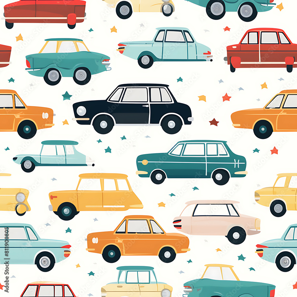 Car digital art seamless pattern, the design for apply a variety of graphic works Car digital art seamless pattern, the design for apply a variety of graphic works