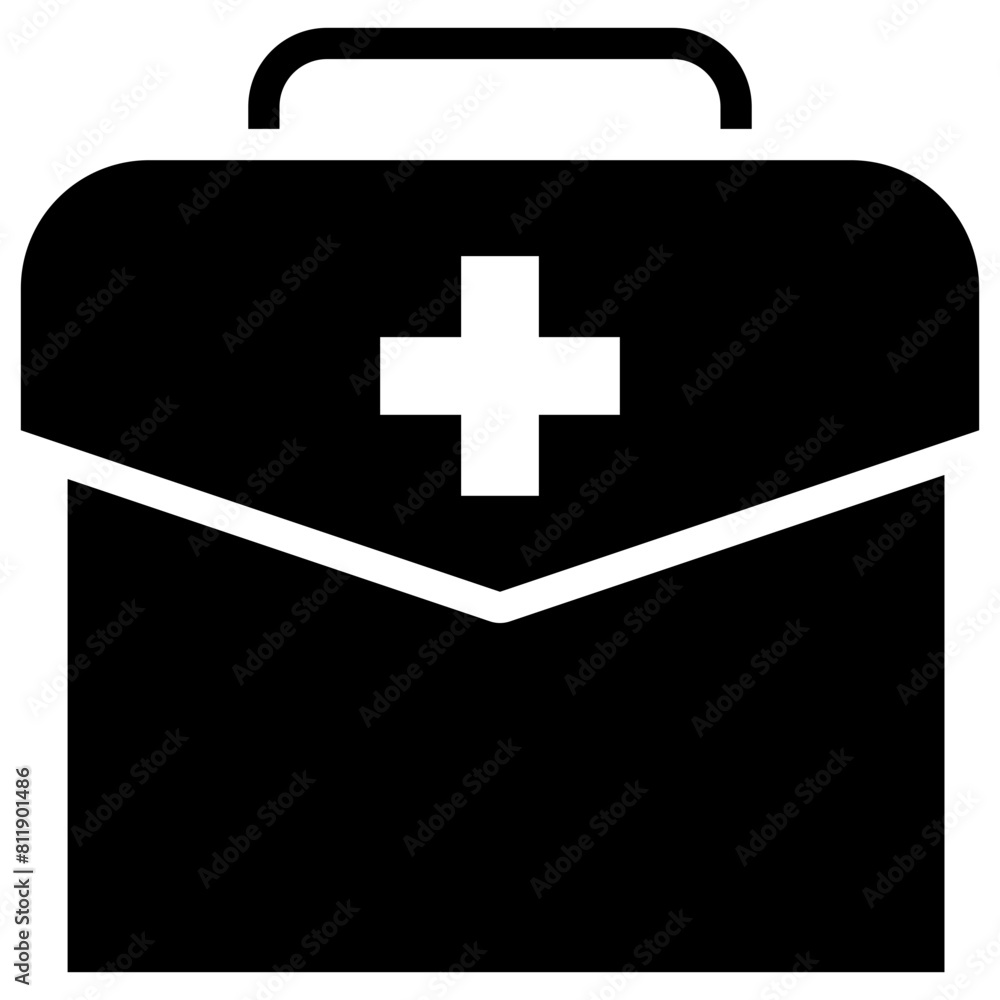 Fototapeta premium medical kit solid icon