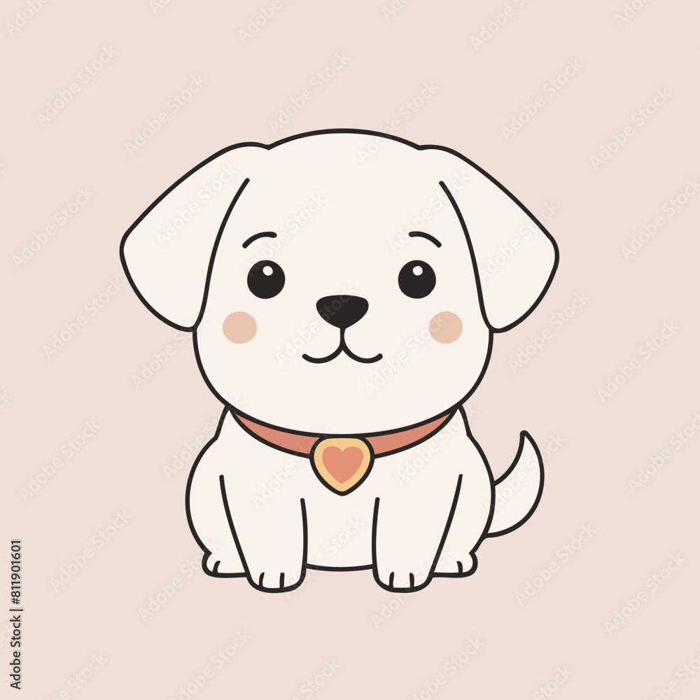 Fototapeta premium Vector illustration of a playful Dog for preschoolers' storytime