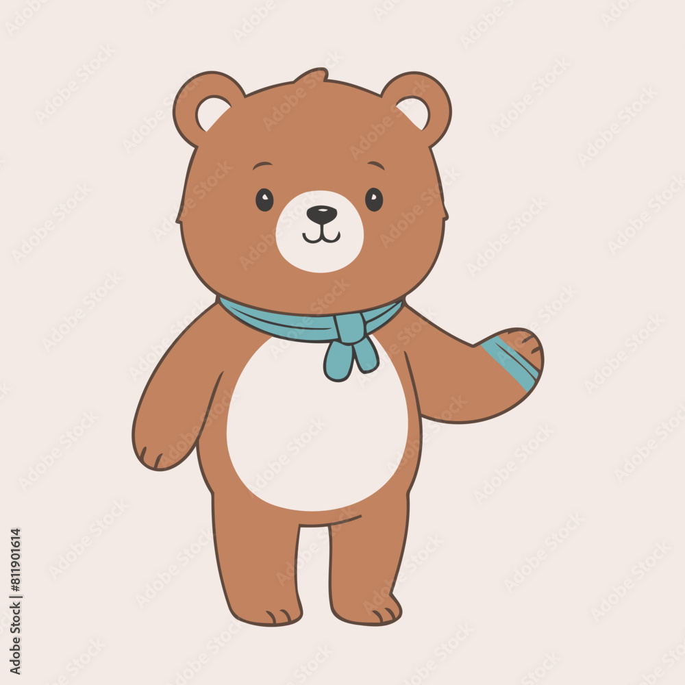 Obraz premium Cute vector illustration of a Bear for toddlers story books