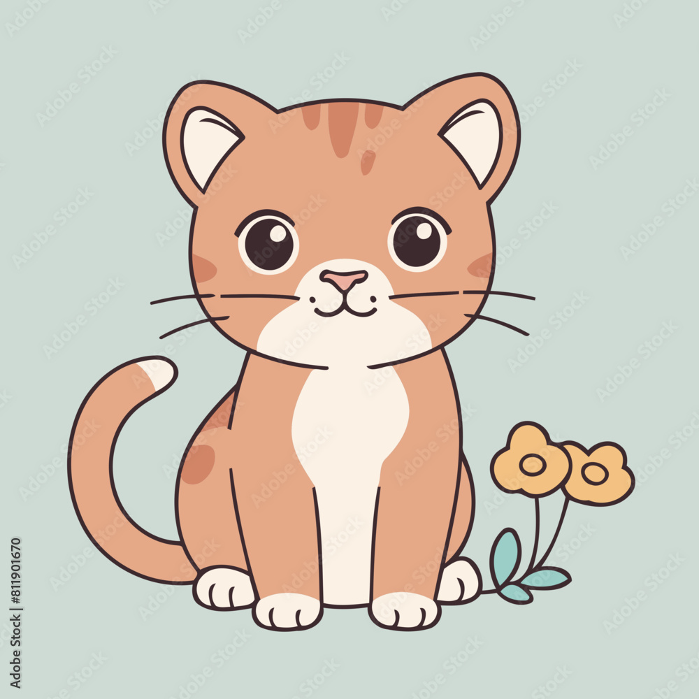 Cute vector illustration of a Puma for toddlers story books Cute vector illustration of a Puma for toddlers story books