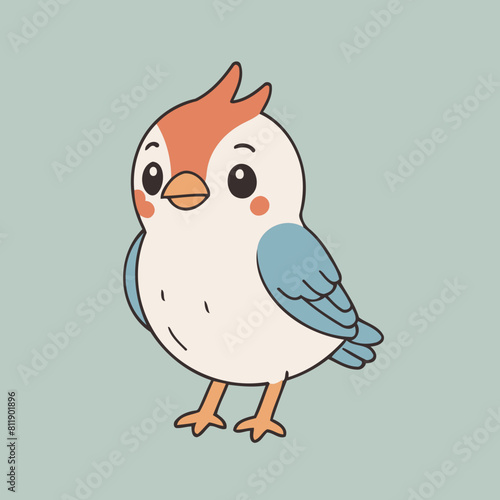 Vector illustration of a cute Bird for kids books