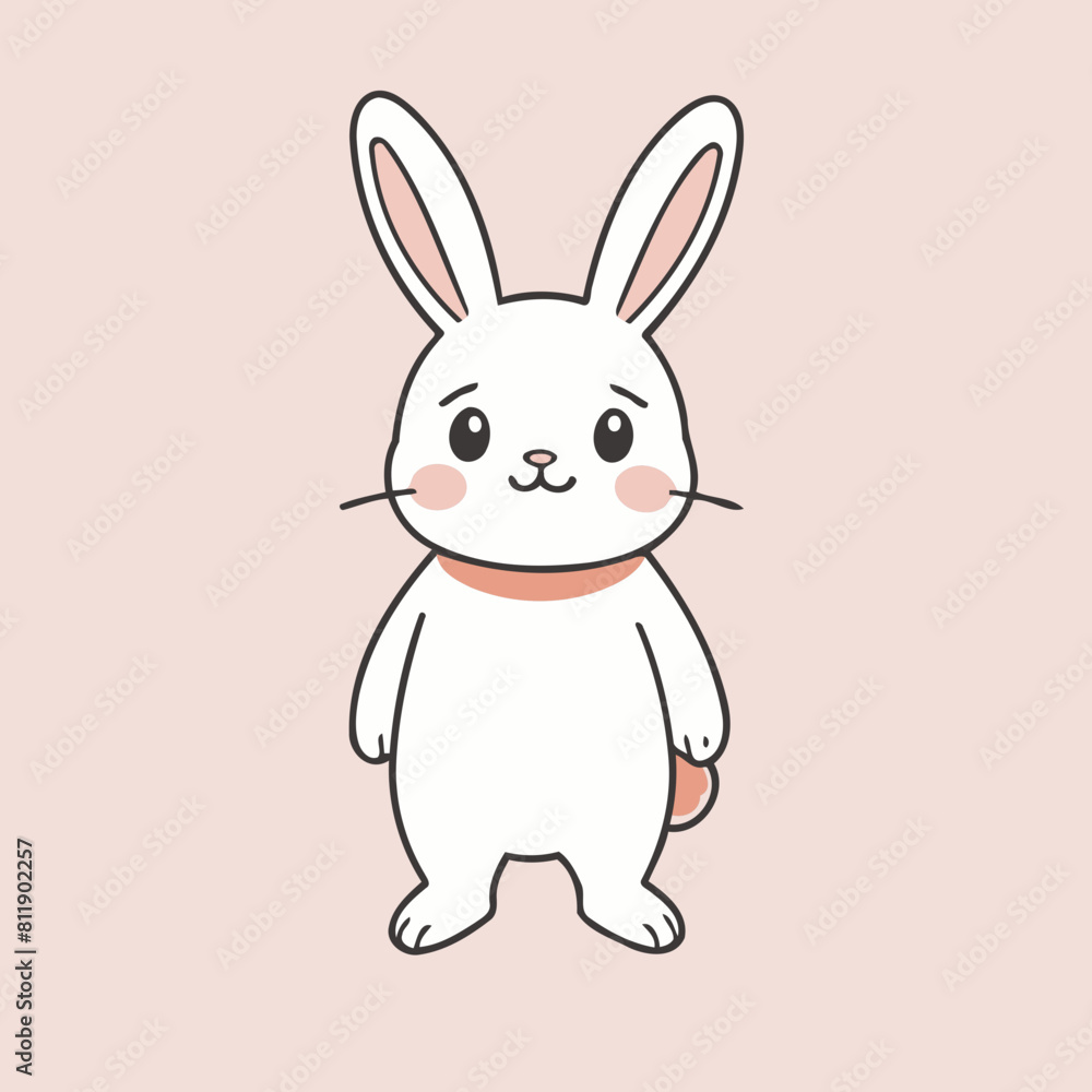 Obraz premium Vector illustration of an endearing Rabbit for kids' bedtime stories