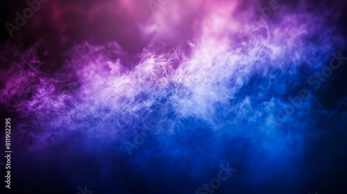 A purple and blue smoke background.