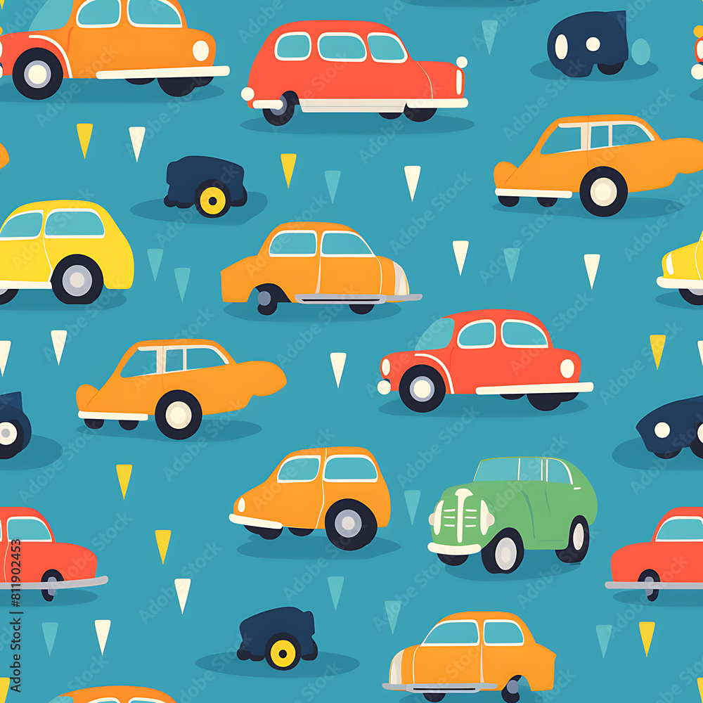 Car digital art seamless pattern, the design for apply a variety of graphic works Car digital art seamless pattern, the design for apply a variety of graphic works