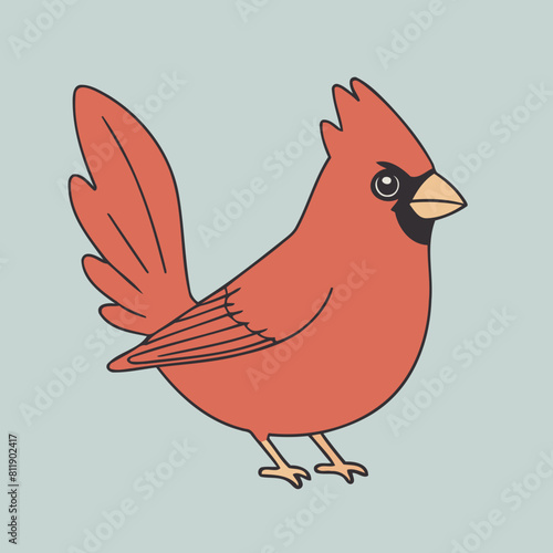 Vector illustration of a sweet Cardinal for youngsters' imaginative journeys